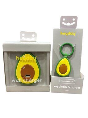 Heyday Avocado Wall Charger & Keychain Holder Set For Apple AirTag
